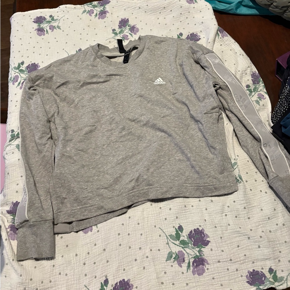 Adidas Heather Gray Crewneck Sweatshirt